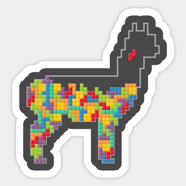 Tetris llama Sticker by Wild Geometric